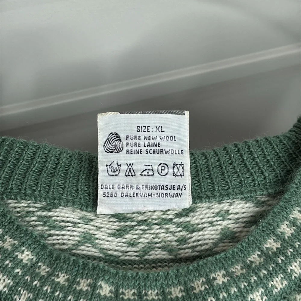 Dale of Norway Green and White Nordic Crewneck Sweater - Picture 3 of 5